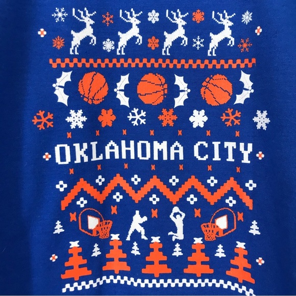 NWOT OKC Thunder “Ugly Christmas Sweater Sweatshirt - Picture 2 of 7